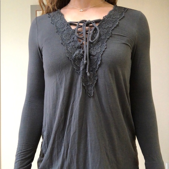 American Eagle Outfitters Gray Long Sleeve Shirt XS - Picture 5 of 8